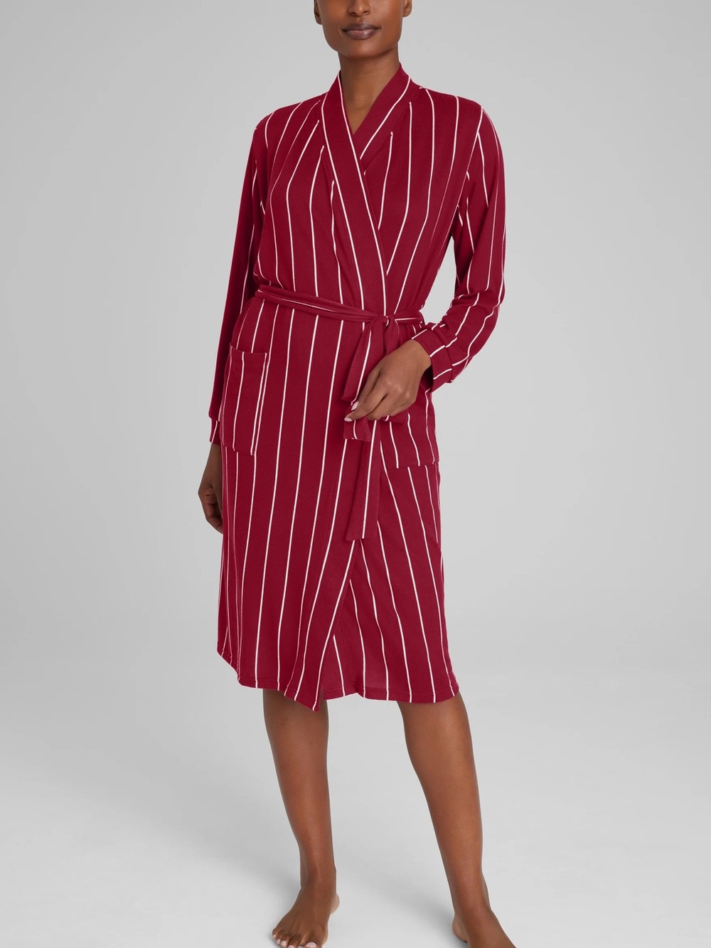Tommy John Women’s Luxury Soft Robe Red Stripe NWT XL/XXL Belted